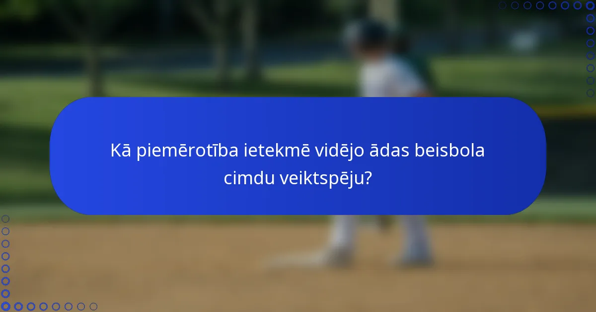Kā piemērotība ietekmē vidējo ādas beisbola cimdu veiktspēju?