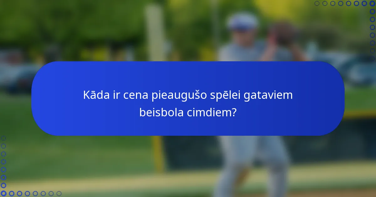 Kāda ir cena pieaugušo spēlei gataviem beisbola cimdiem?