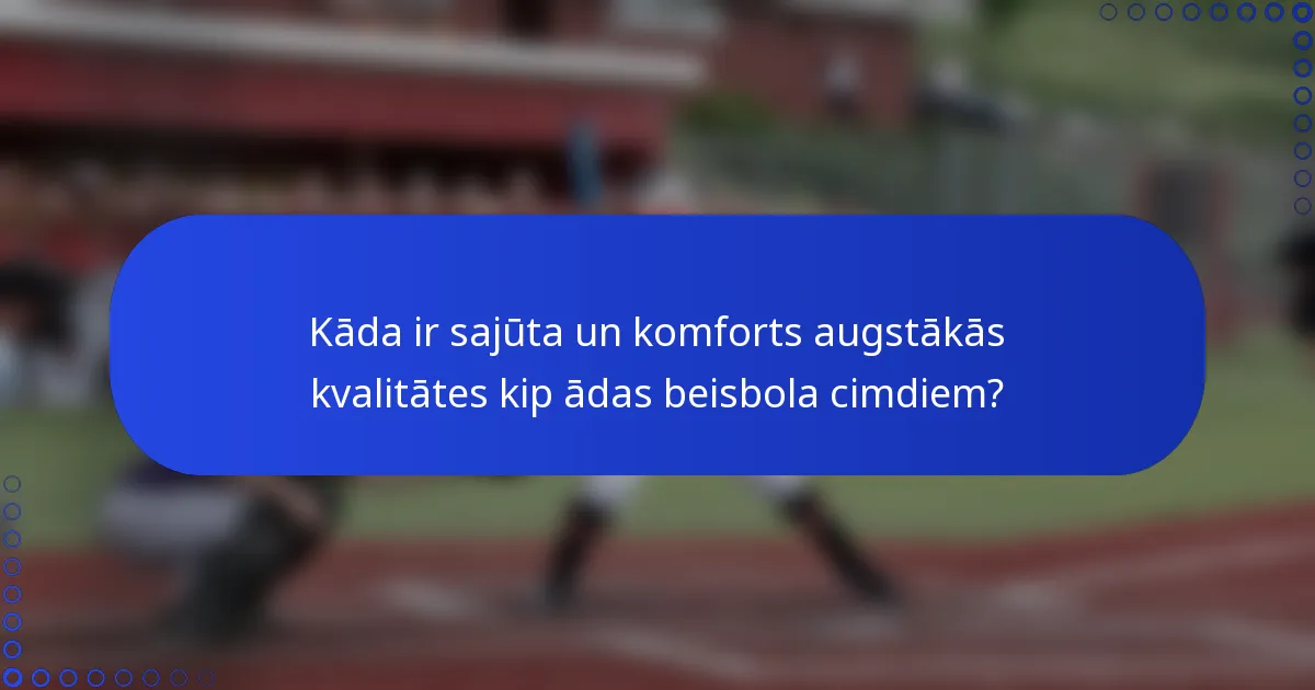Kāda ir sajūta un komforts augstākās kvalitātes kip ādas beisbola cimdiem?