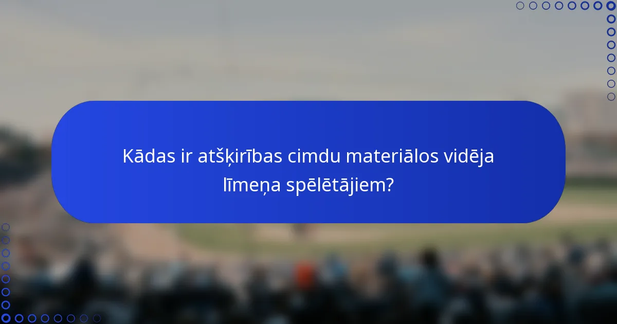 Kādas ir atšķirības cimdu materiālos vidēja līmeņa spēlētājiem?