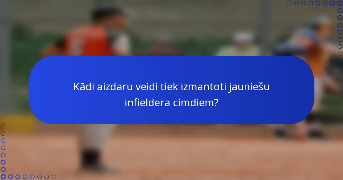 Kādi aizdaru veidi tiek izmantoti jauniešu infieldera cimdiem?