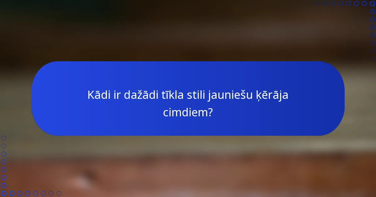Kādi ir dažādi tīkla stili jauniešu ķērāja cimdiem?