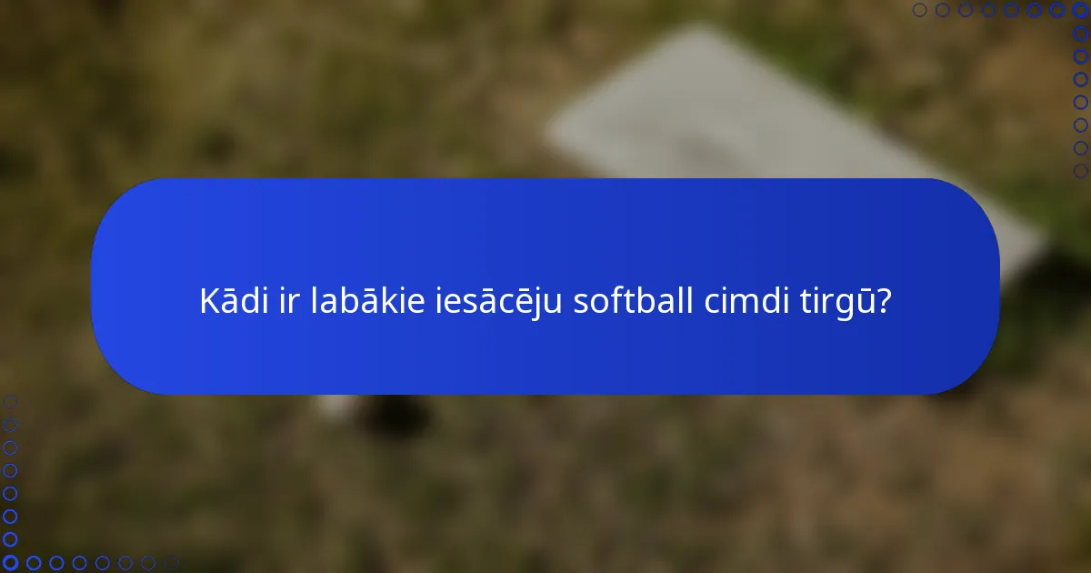 Kādi ir labākie iesācēju softball cimdi tirgū?