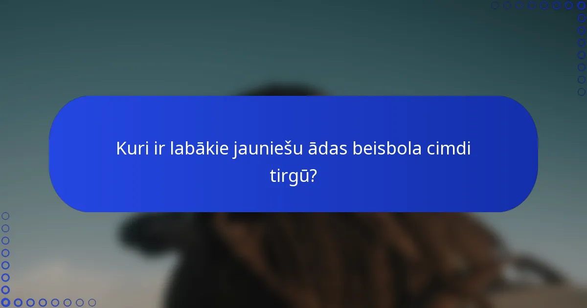 Kuri ir labākie jauniešu ādas beisbola cimdi tirgū?