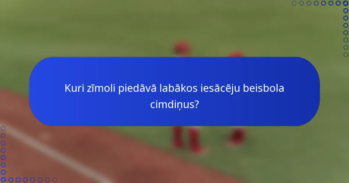 Kuri zīmoli piedāvā labākos iesācēju beisbola cimdiņus?