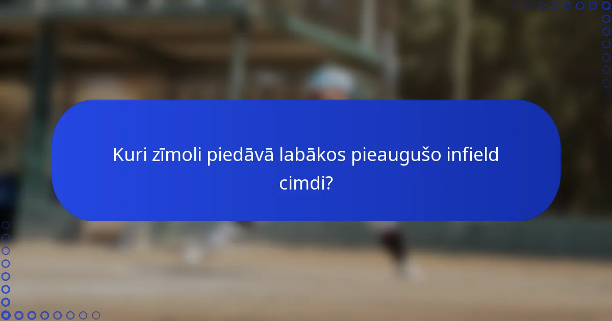 Kuri zīmoli piedāvā labākos pieaugušo infield cimdi?
